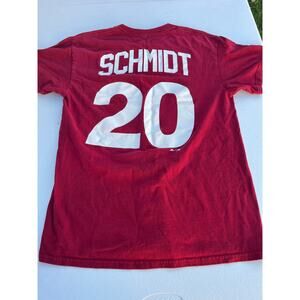 Majestic Mike Schmidt Phillies maroon tshirt- size Medium- Preowned